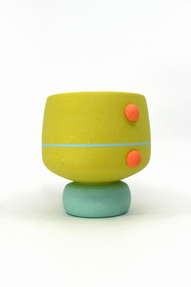 Bright green handmade ceramic mug